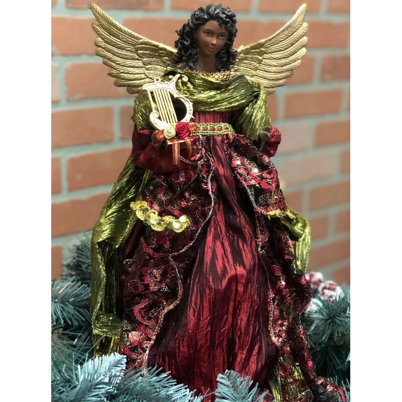 16" African American Christmas Angel Tree Topper