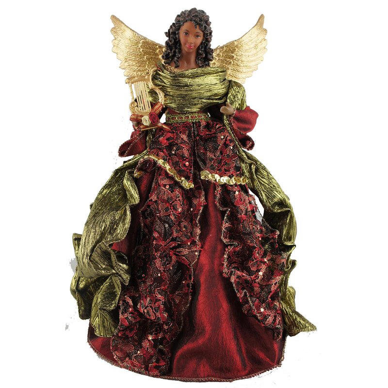 16" African American Christmas Angel Tree Topper