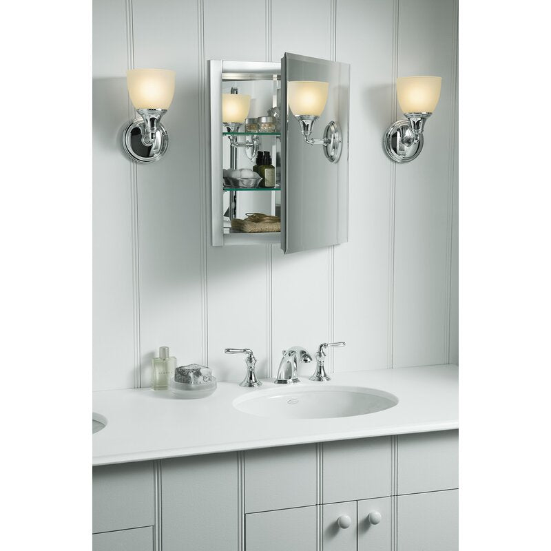 16" x 20" Recessed Frameless Medicine Cabinet with 2 Adjustable Shelves