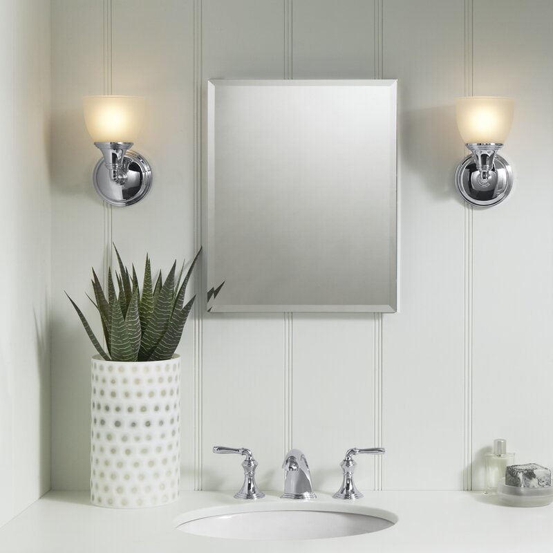 16" x 20" Recessed Frameless Medicine Cabinet with 2 Adjustable Shelves