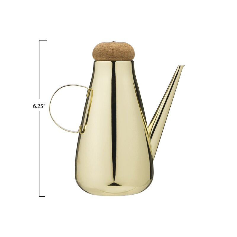 16 oz. Electroplated Stainless Steel Single Oil Cruet (#K3282)