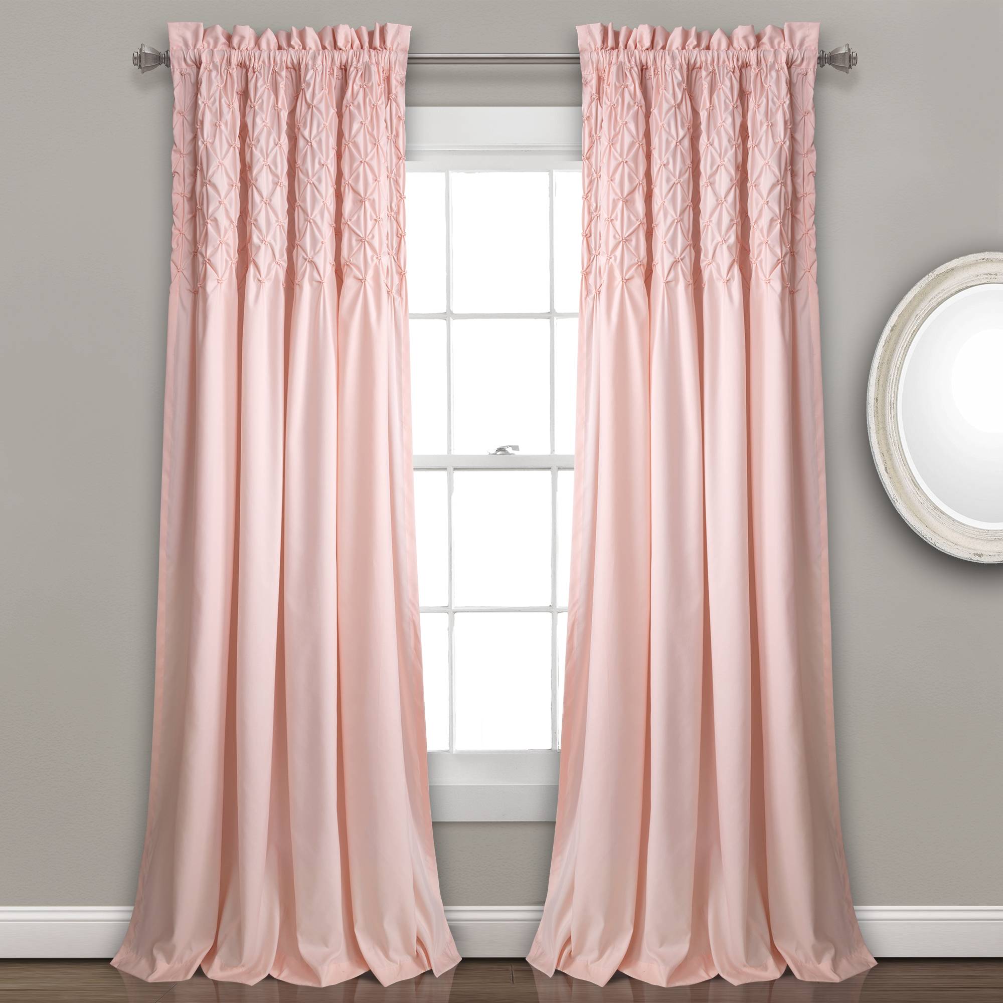 Bayview Window Curtain Panels Blush 54" X 84" Set of 2 Lush Decor