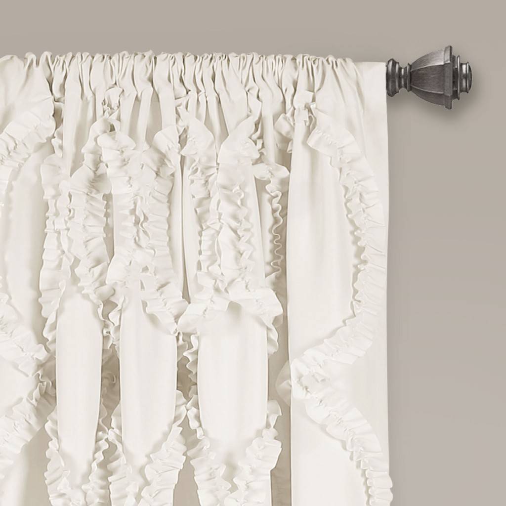 Avon Window Curtain White 54x63, Lush Decor, (Set of 4)