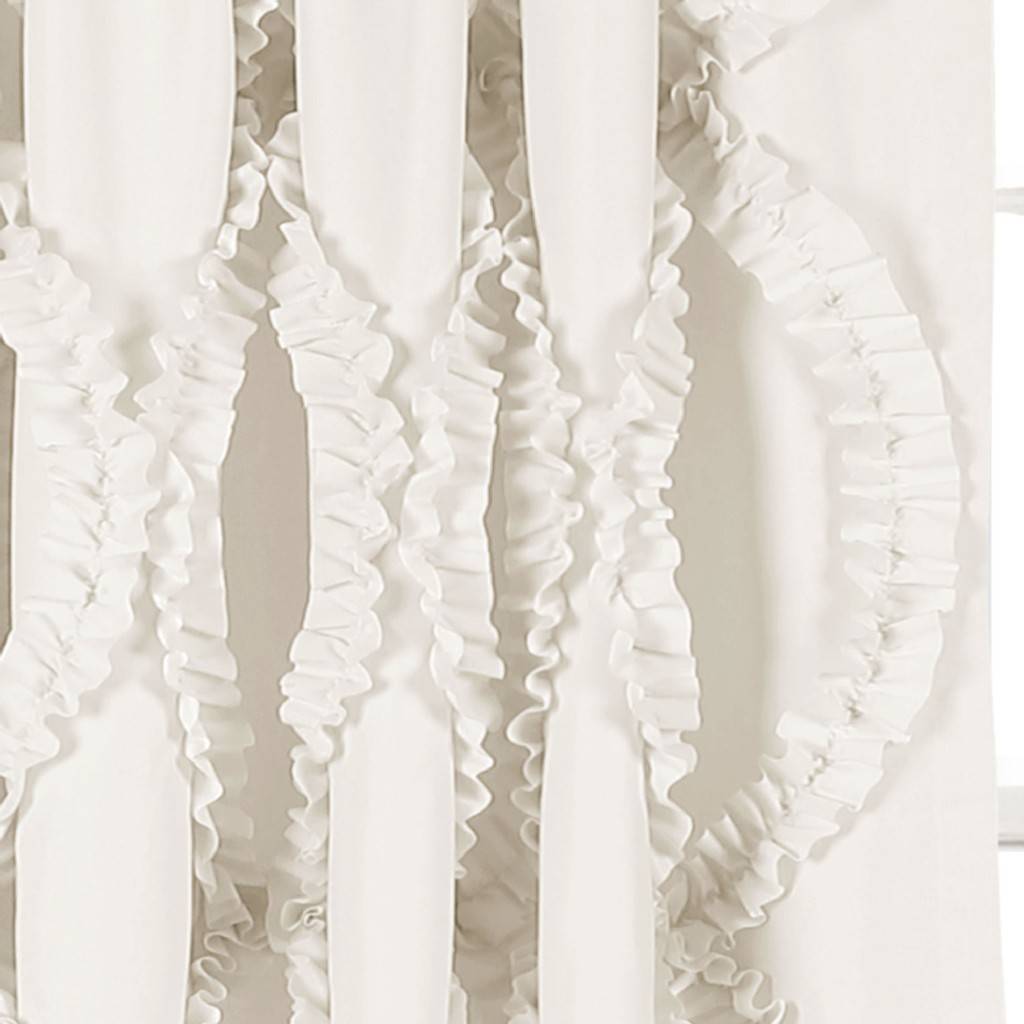 Avon Window Curtain White 54x63, Lush Decor, (Set of 4)