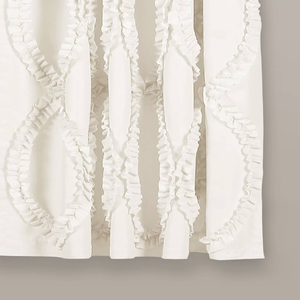 Avon Window Curtain White 54x63, Lush Decor, (Set of 4)