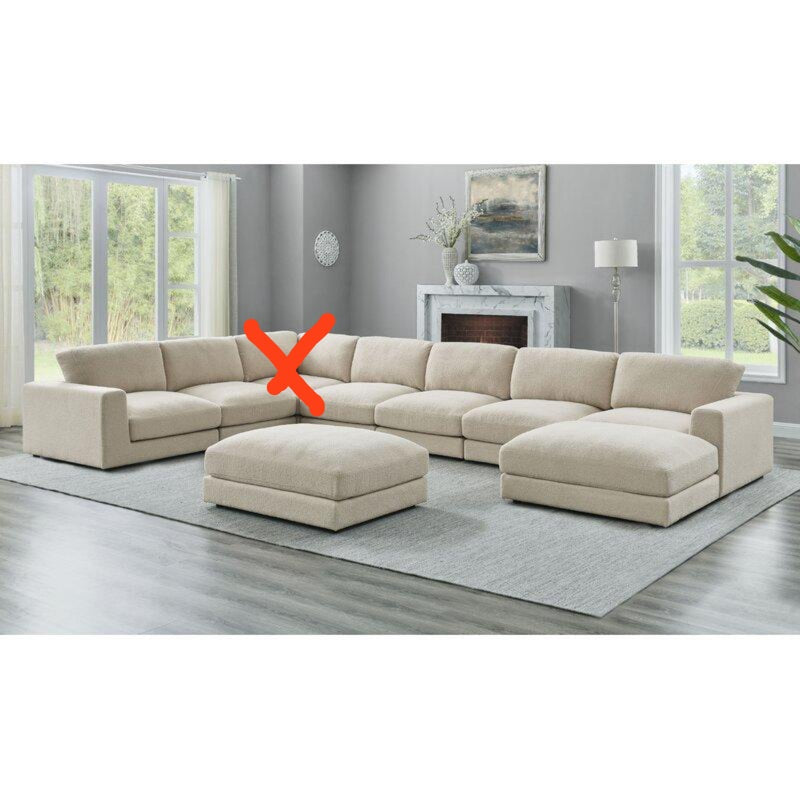 176'' Wide Reversible Corner Sectional with Ottoman *AS-IS* SHB508 (8 boxes)