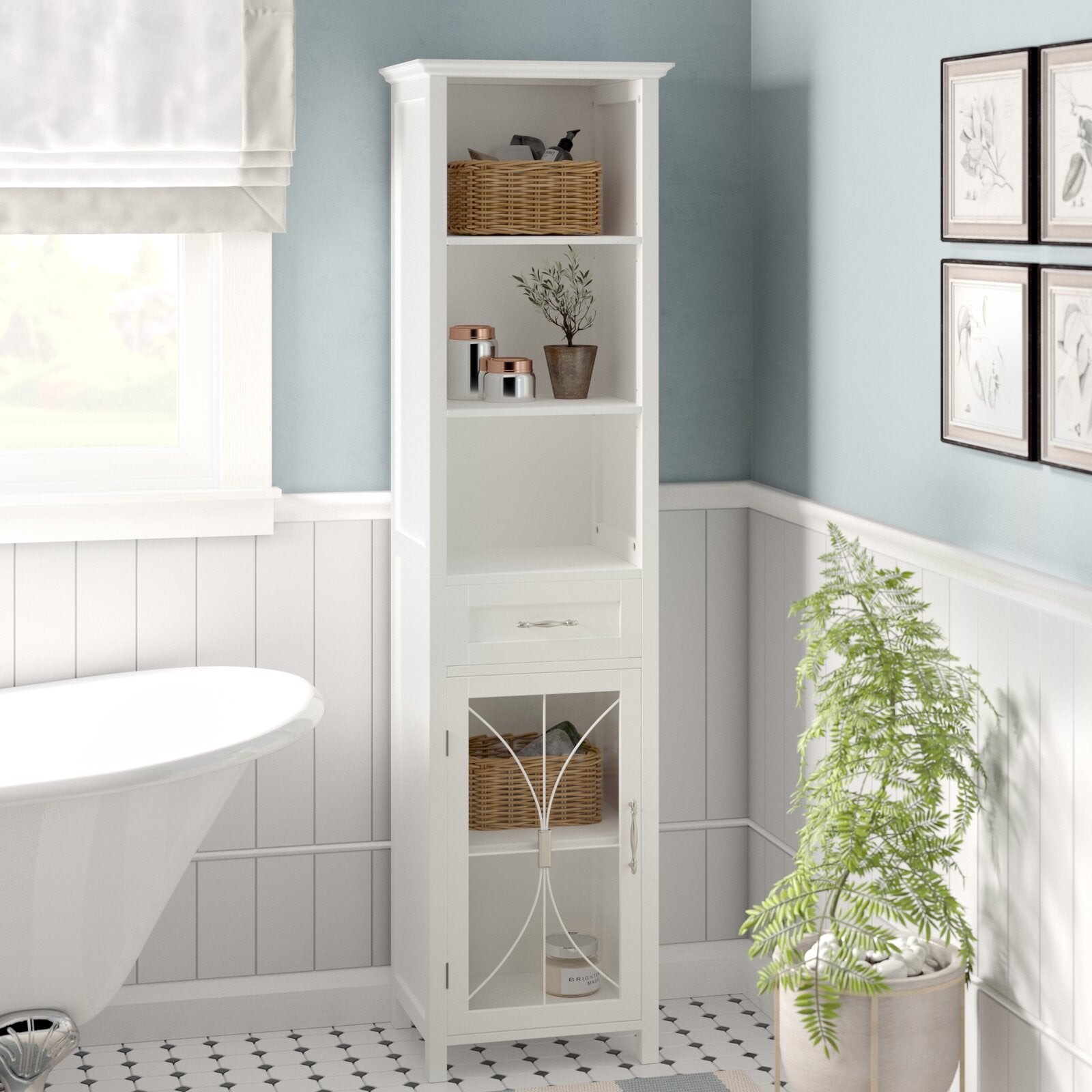 17" W x 65" H x 13.5" D Linen Cabinet EJ396