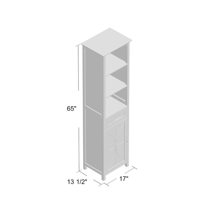 17" W x 65" H x 13.5" D Linen Cabinet EJ396