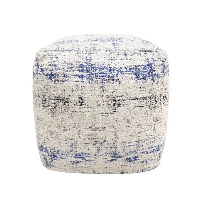 17'' Wide Square Abstract Pouf Ottoman