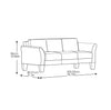 Alexa 3-Seat Curved Arm Microfiber Sofa, Coffee #CR2211
