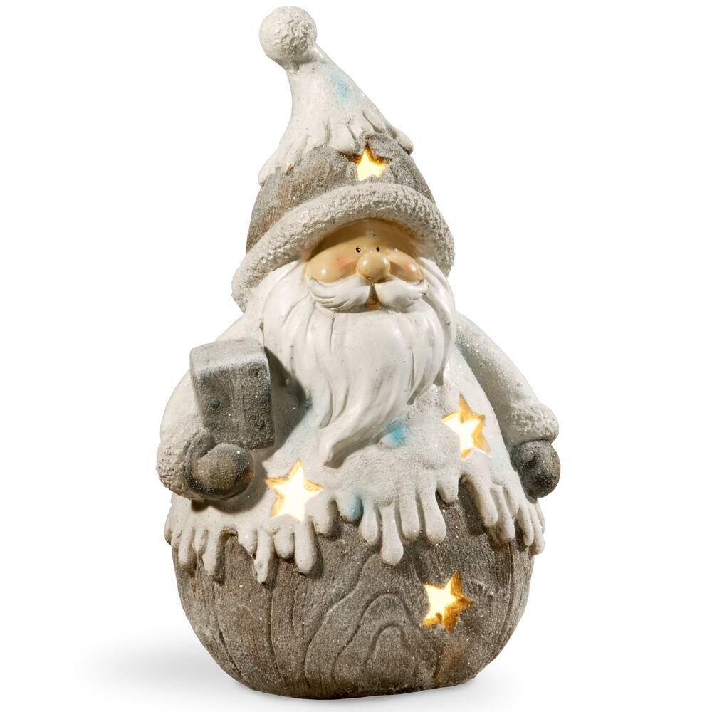 18" Lighted Santa Piece