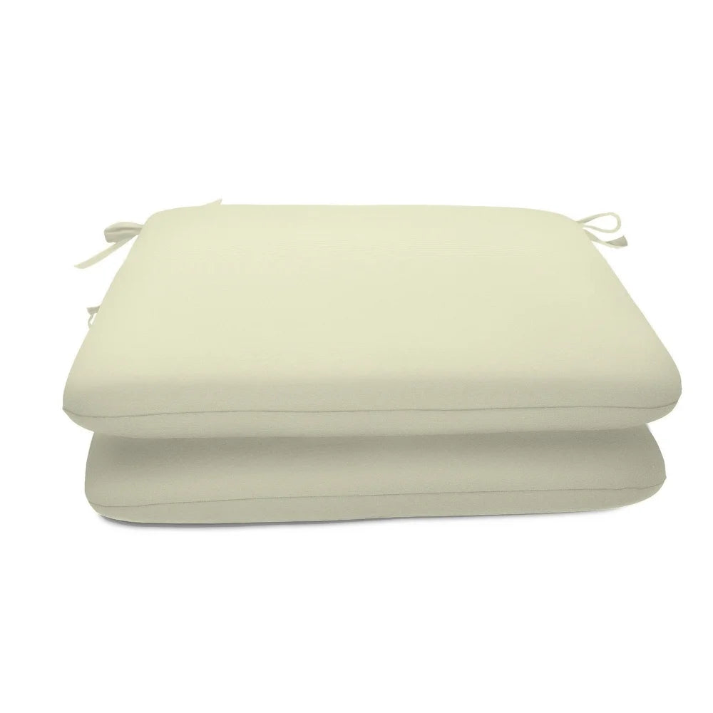 18-inch Square Solid-color Sunbrella Outdoor Seat Cushions (Set of 2) - Canvas Natural