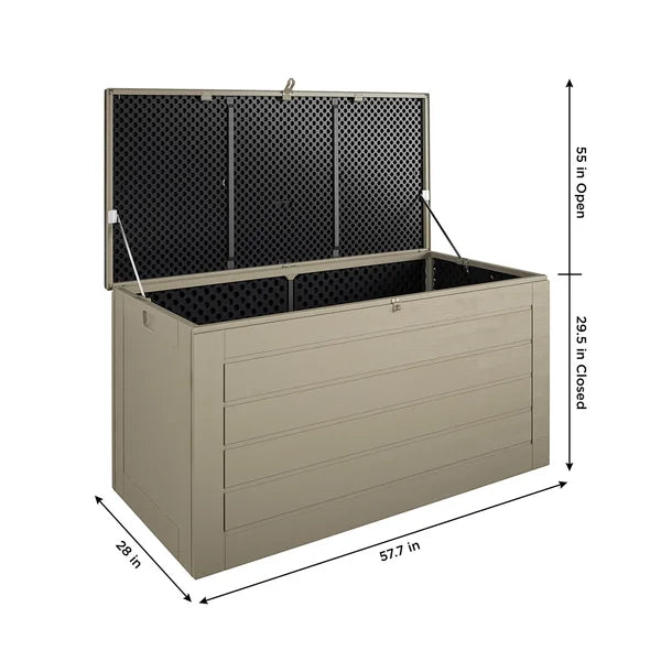 180 Gallon Water Resistant Plastic Lockable Deck Box