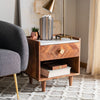 Tahseen Nightstand, White/Gold/Acacia *AS IS* (#K2630)