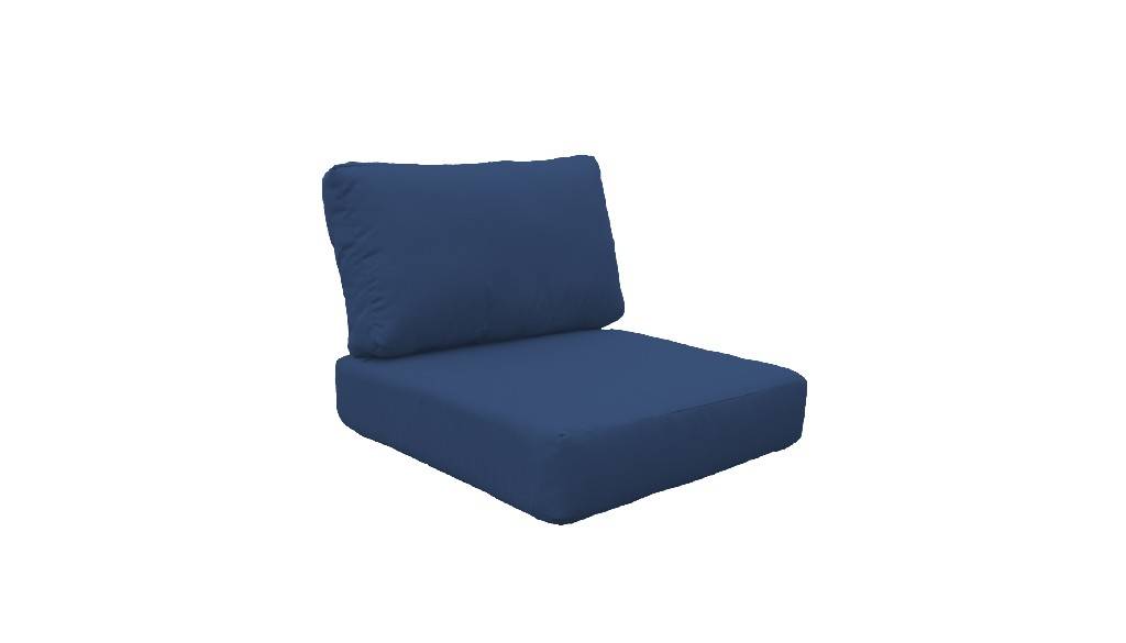 Covers for Low-Back Chair Cushions 6 inches thick in Navy, set of 10