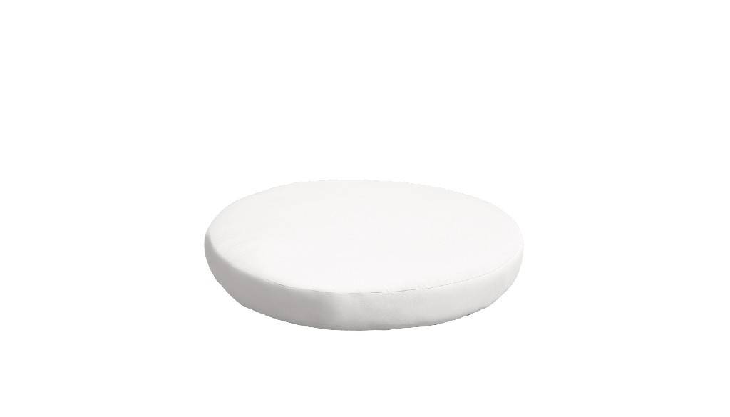 6 inch High Back Cushion for Round Ottoman in Sail White - TK Classics 020CUSHION-ROUND-WHITE CA319