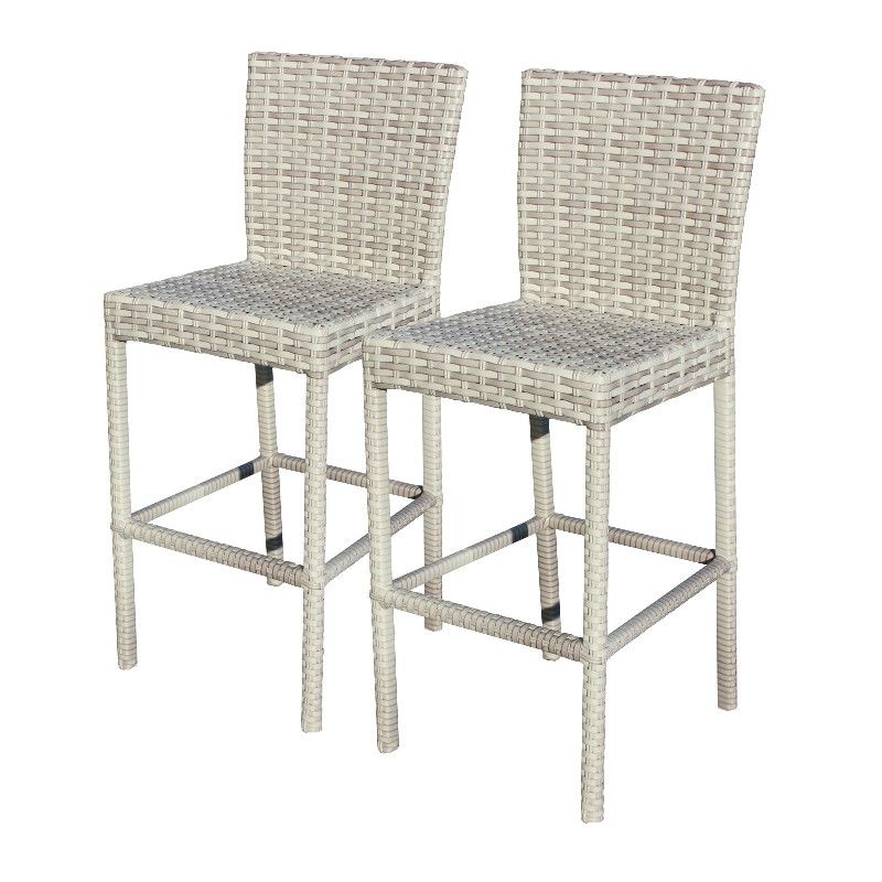 2 Fairmont Barstools w/ Back in Vanilla Créme - TK Classics K8300