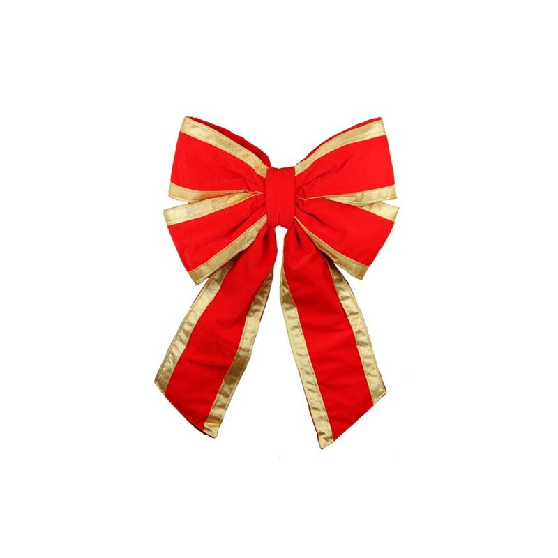 18" x 24" Commercial Structural 4-Loop Red and Gold Outdoor Christmas Bow, LC168