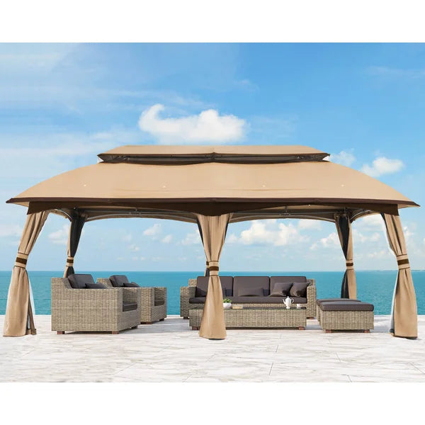 19.6 Ft W x 10 Ft. D Steel Patio Gazebo
