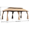 19.6 Ft W x 10 Ft. D Steel Patio Gazebo