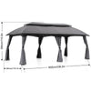 19.6 Ft W x 10 Ft. D Steel Patio Gazebo