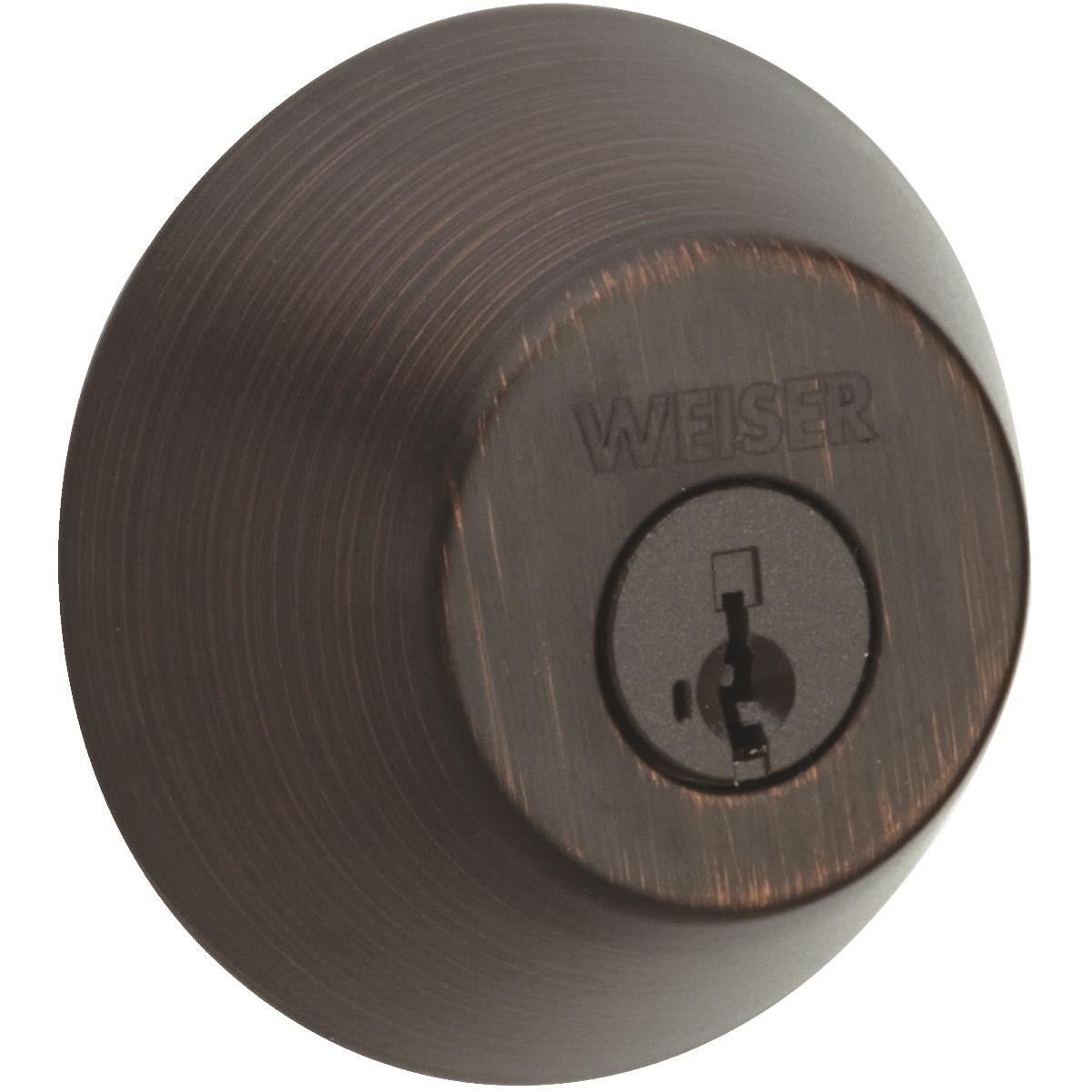 Weiser Venetian Bronze Single Cylinder Deadbolt With Smartkey Security LC798