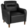 Newton Hill Bustle Back Leather Armchair, Black (#K2214)