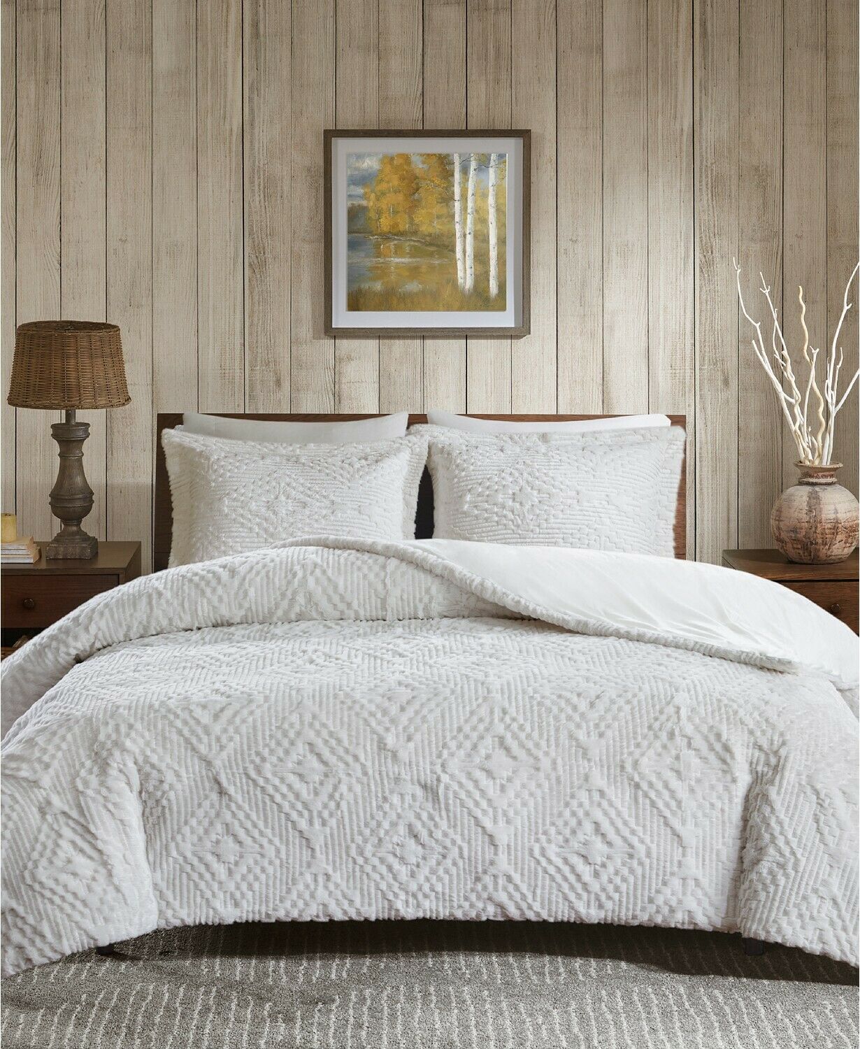 Woolrich teton embroidered plush 3-piece coverlet set SC274