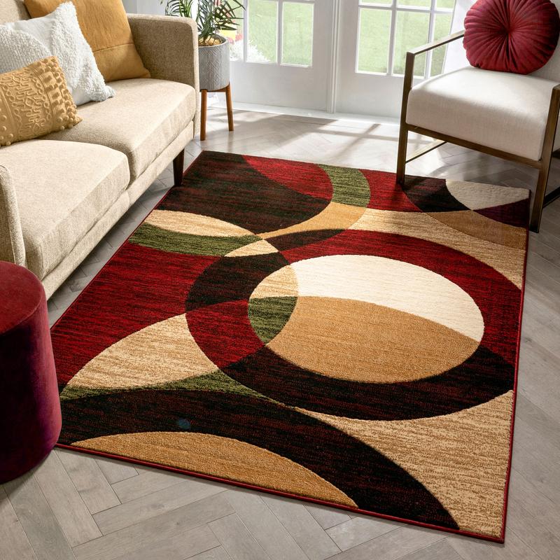 Bingo Red Modern Rug