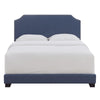 Home Fare Clipped Corner Upholstered Bed, Heathered Denim Blue - King (#K2282)