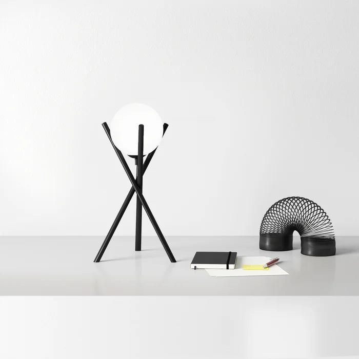 19" Black Tripod Table Lamp, (Set of 2)