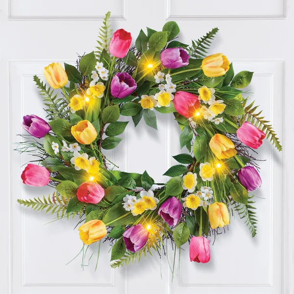19" Lighted Wreath