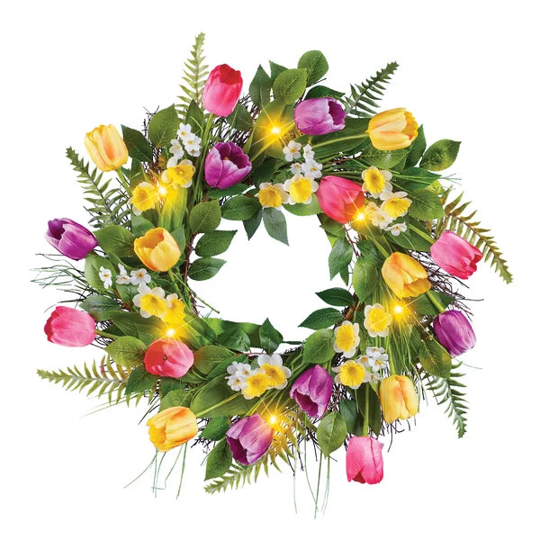 19" Lighted Wreath