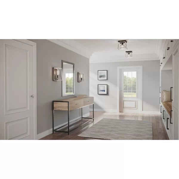 1 - Light 9.5'' Caged Square / Rectangle Flush Mount