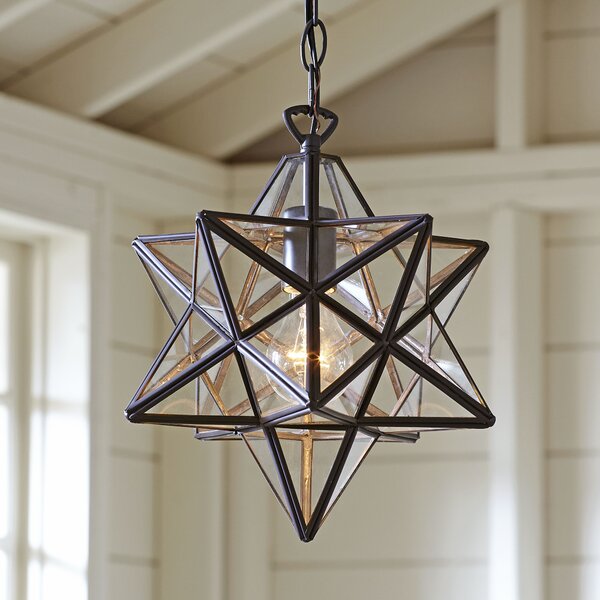 12" H x 11" W x 11" D Oil Rubbed Bronze 1 - Light Single Star Pendant pt784