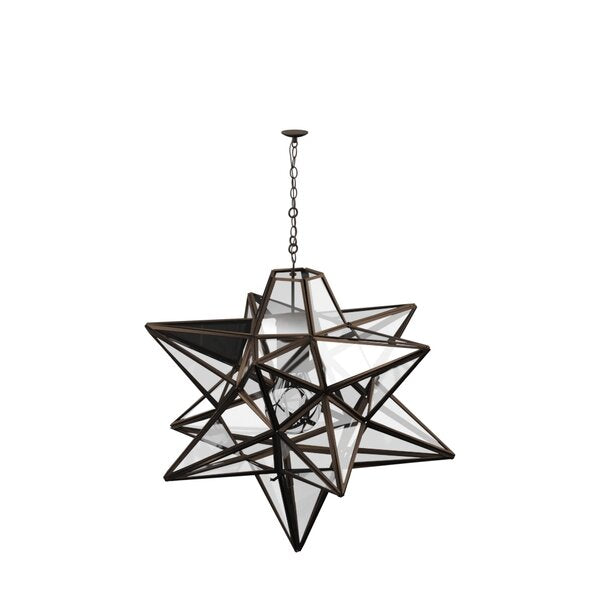 12" H x 11" W x 11" D Oil Rubbed Bronze 1 - Light Single Star Pendant pt784