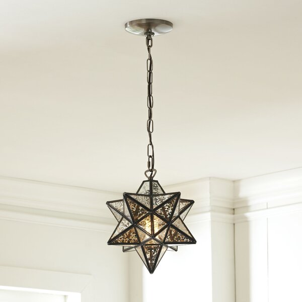 12" H x 11" W x 11" D Oil Rubbed Bronze 1 - Light Single Star Pendant pt784