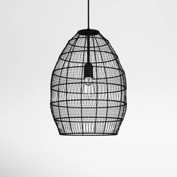 Black 1 - Light Single Teardrop Pendant