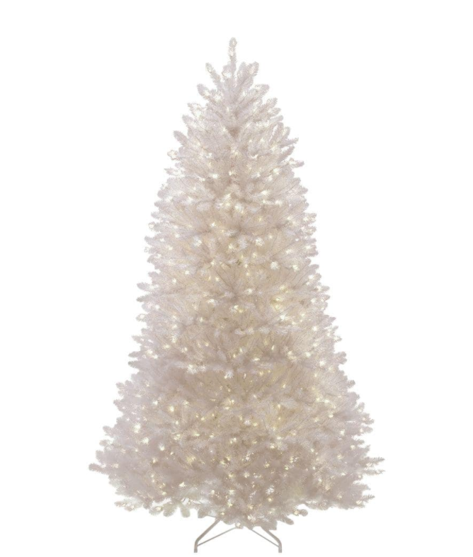 7.5 ft. Dunhill White Fir Artificial Christmas Tree with Clear Lights