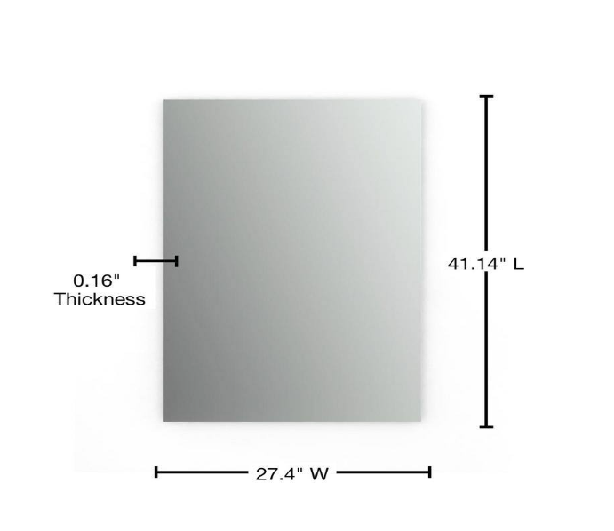 27 in. W x 41 in. H (L1) Frameless Rectangular Standard Glass Bathroom Vanity Mirror