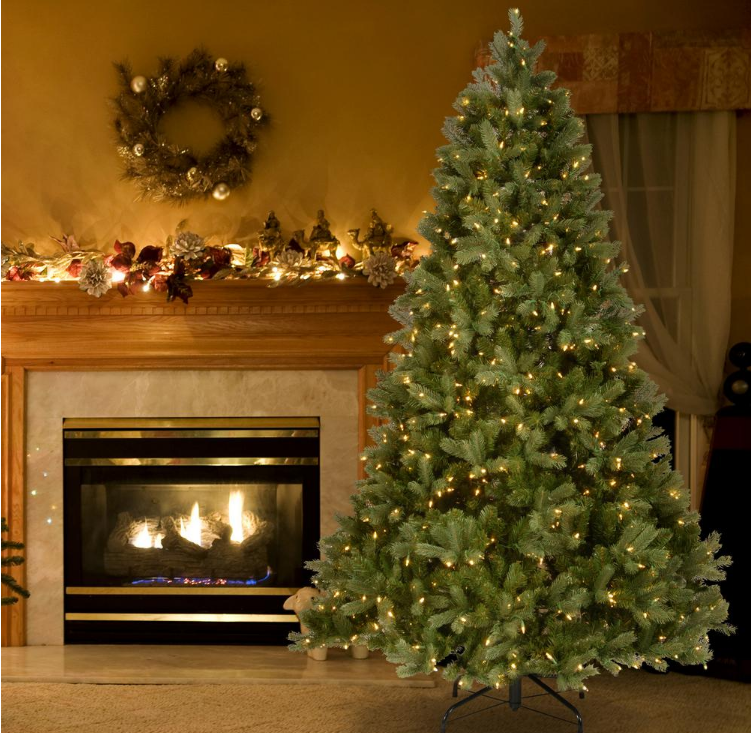 6-1/2 ft. Feel Real Downswept Douglas Fir Hinged Artificial Christmas Tree with 650 Clear Lights
