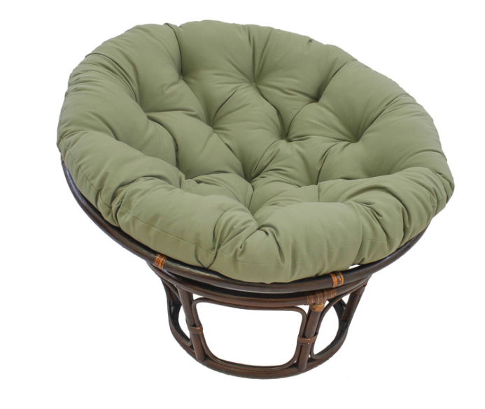 44" Solid Twill Papasan Cushion, Fits 42" Papasan Frame, Sage Green CL909