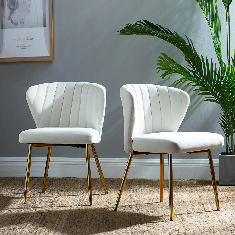 Milia Ivory Tufted Dining Chair (Set of 2)