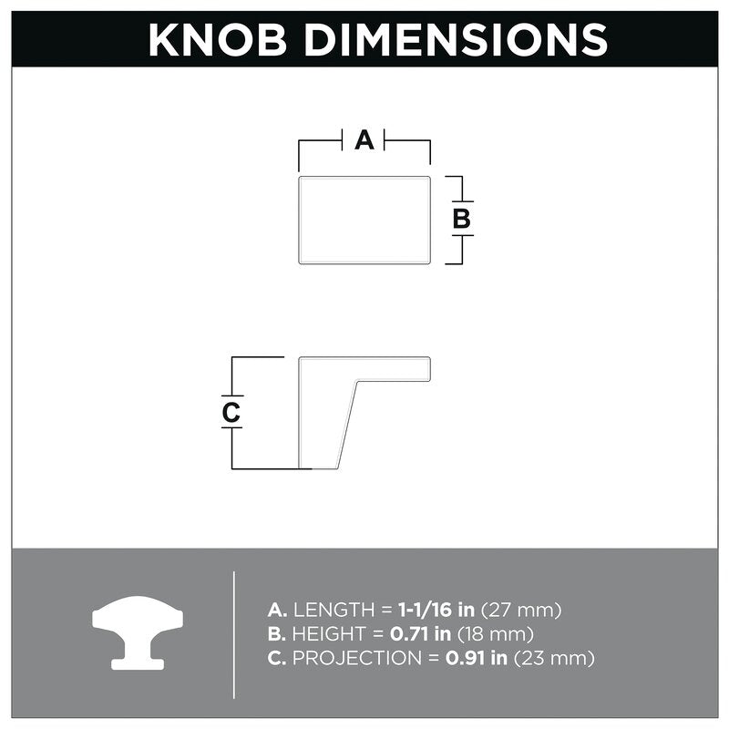 1 1/16" Length Geometric Knob Multipack (Set of 10)