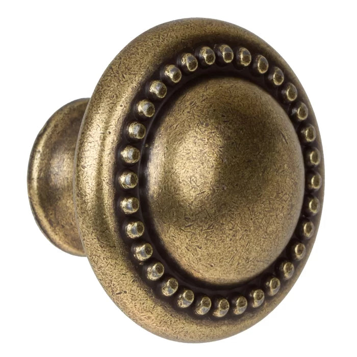 Antique Brass 1 1/4" Diameter Mushroom Knob (Set of 10)