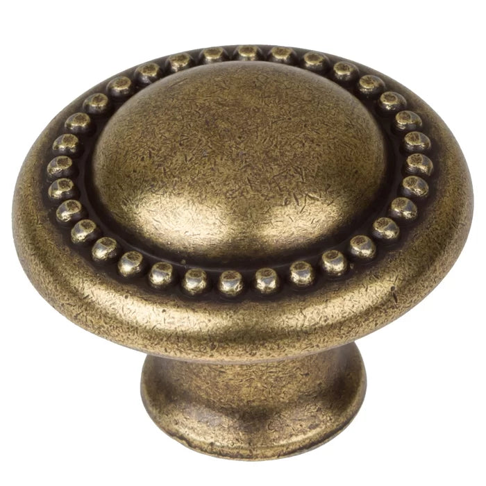 Antique Brass 1 1/4" Diameter Mushroom Knob (Set of 10)