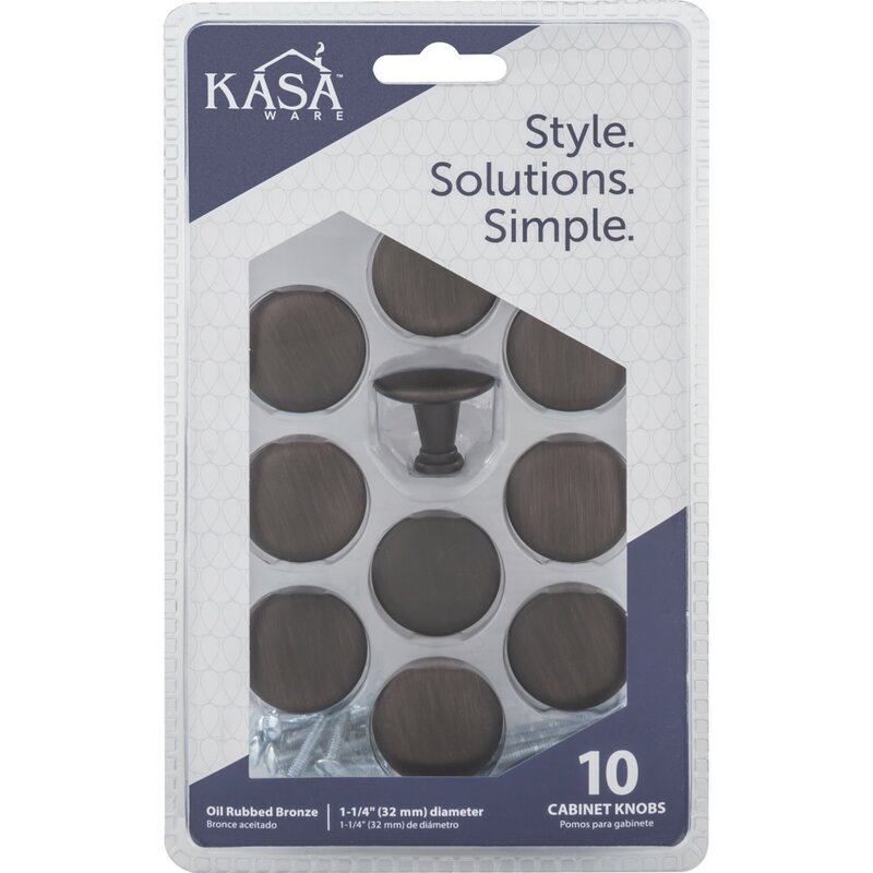 1 1/4" Diameter Mushroom Knob Multipack (Set of 10) B124-LC780
