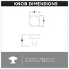1 1/8 Length Square Knob (Set of 24) ss736