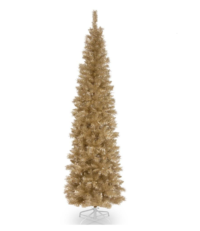 7 ft. Champagne Gold Tinsel Artificial Christmas Tree