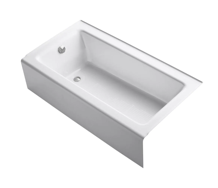 Bellwether 60 in. x 32 in. ADA Cast Iron Alcove Bathtub with Integral Farmhouse Apron and Left-Hand Drain in White